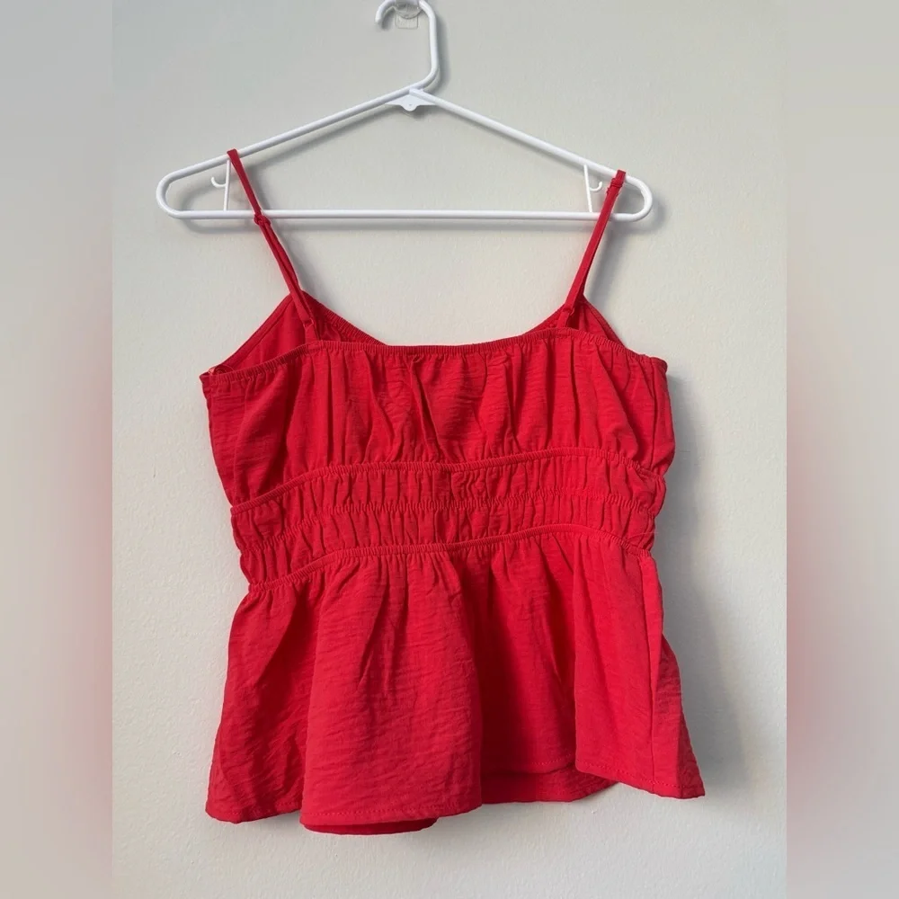 Red Tank Crop Top Adjustable Straps Party Beach Summer Size M NWT - Picture 4 of 6